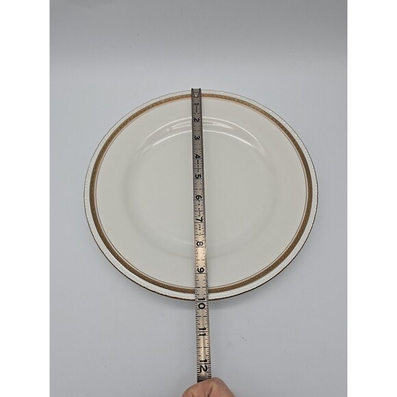 Rorstrand Sweden Porcelain #521 Scalloped Dinner Plate Gold Ribbon Pattern - Picture 4 of 6